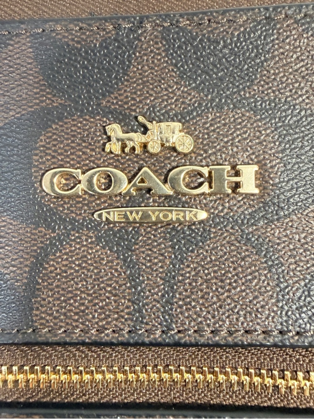 Coach Signature Rowan File Crossbody Shoulder Bag Brown Black Coated Canvas - Picture 2 of 12